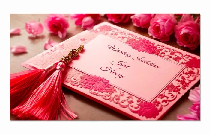 Beautiful 3D Pink Wedding Invitation Slideshow